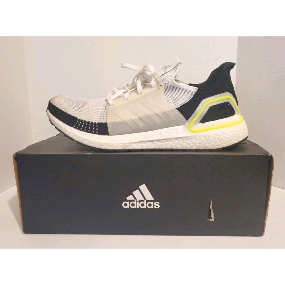 Adidas UltraBoost 19 EF1344 US 13 White/Black/Volt - EUC w/Box
